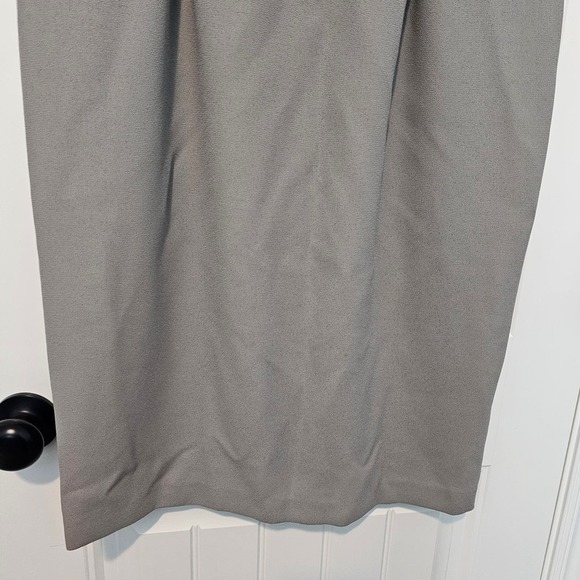 Leslie Fay 90s Dress Womens Size 14 Green Sheath Neutral Short Sleeve Modest - Picture 7 of 11